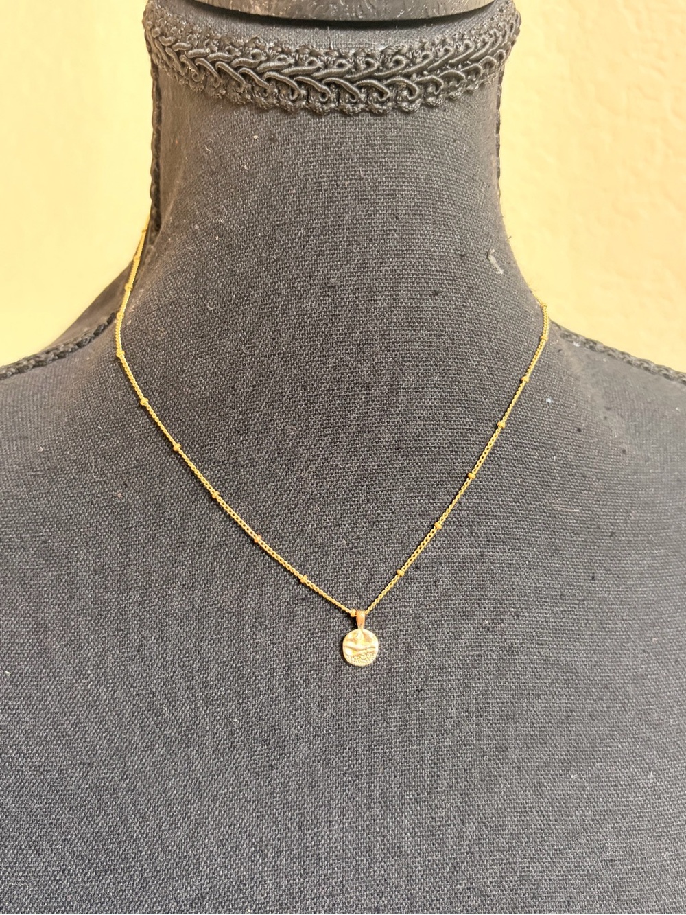 Gorjana Gold Textured Disc Necklace - Picture 2 of 7